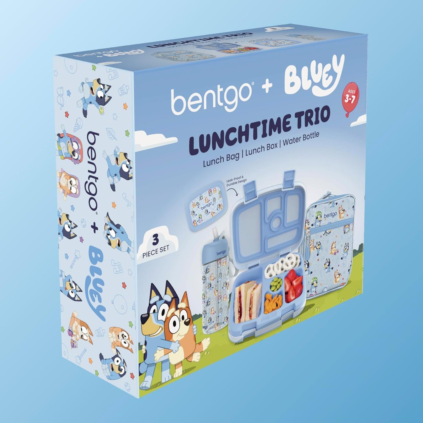 SET DE 3 PIEZAS DE BLUEY BENTGO