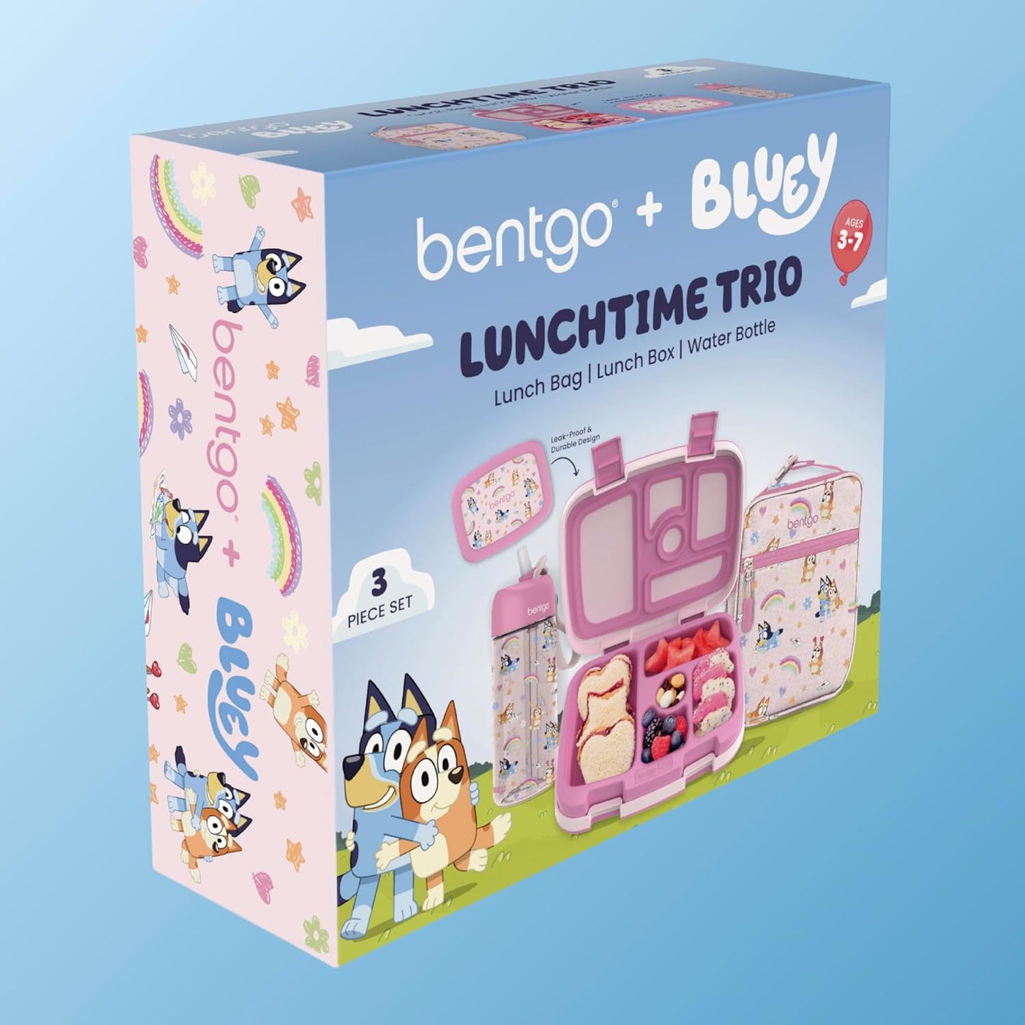 SET DE 3 PIEZAS DE BLUEY BENTGO