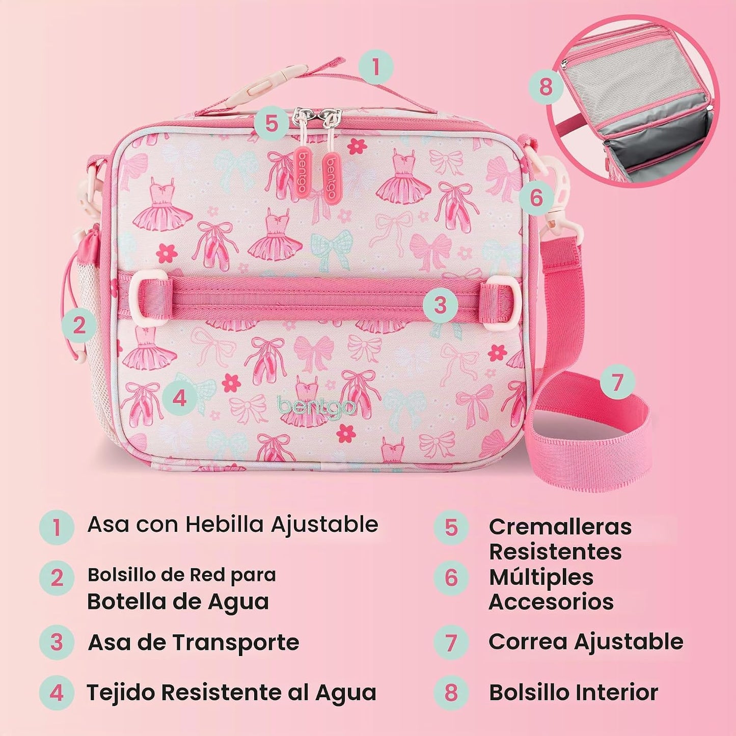 BENTGO BOLSA PARA LONCHERA ROSA