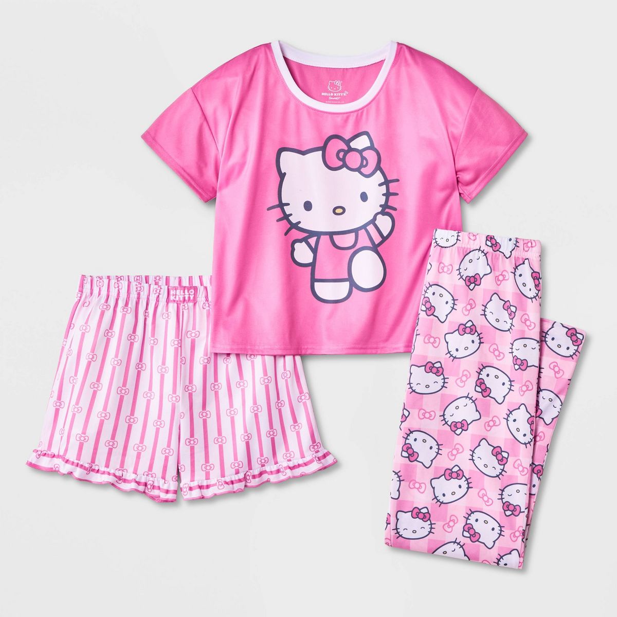 PIJAMAS 3 PIEZAS HELLO KITTY