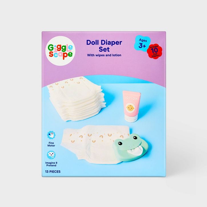SET DE PAÑALES PARA MUÑECA GIGGLE SCAPE